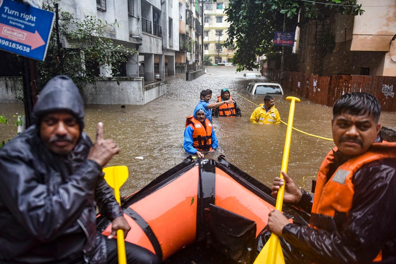 In the city, housing societies in the low-lying areas, such as Sinhagad Road, Bavdhan, Baner and Deccan Gymkhana, witnessed flooding and inundation and efforts have been launched by the fire brigade and disaster management cell of the Pune Municipal Corporation (PMC) to evacuate the stranded people, the officials said