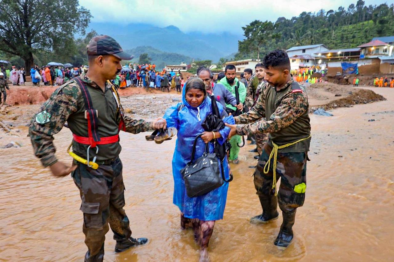 The massive landslide wreaked havoc in the region as houses and roads were damaged, trees uprooted and water bodies swelled, hindering rescue operations