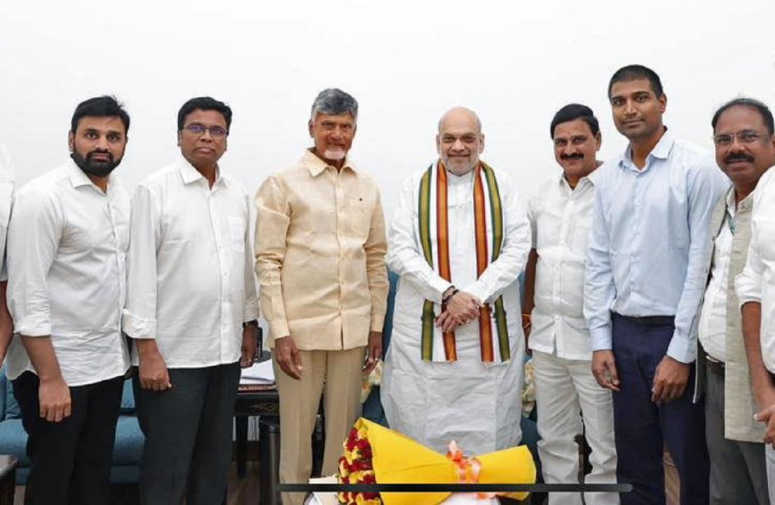 Chandrababu Naidu, TDP MPs meet Amit Shah; discuss development issues of Andhra