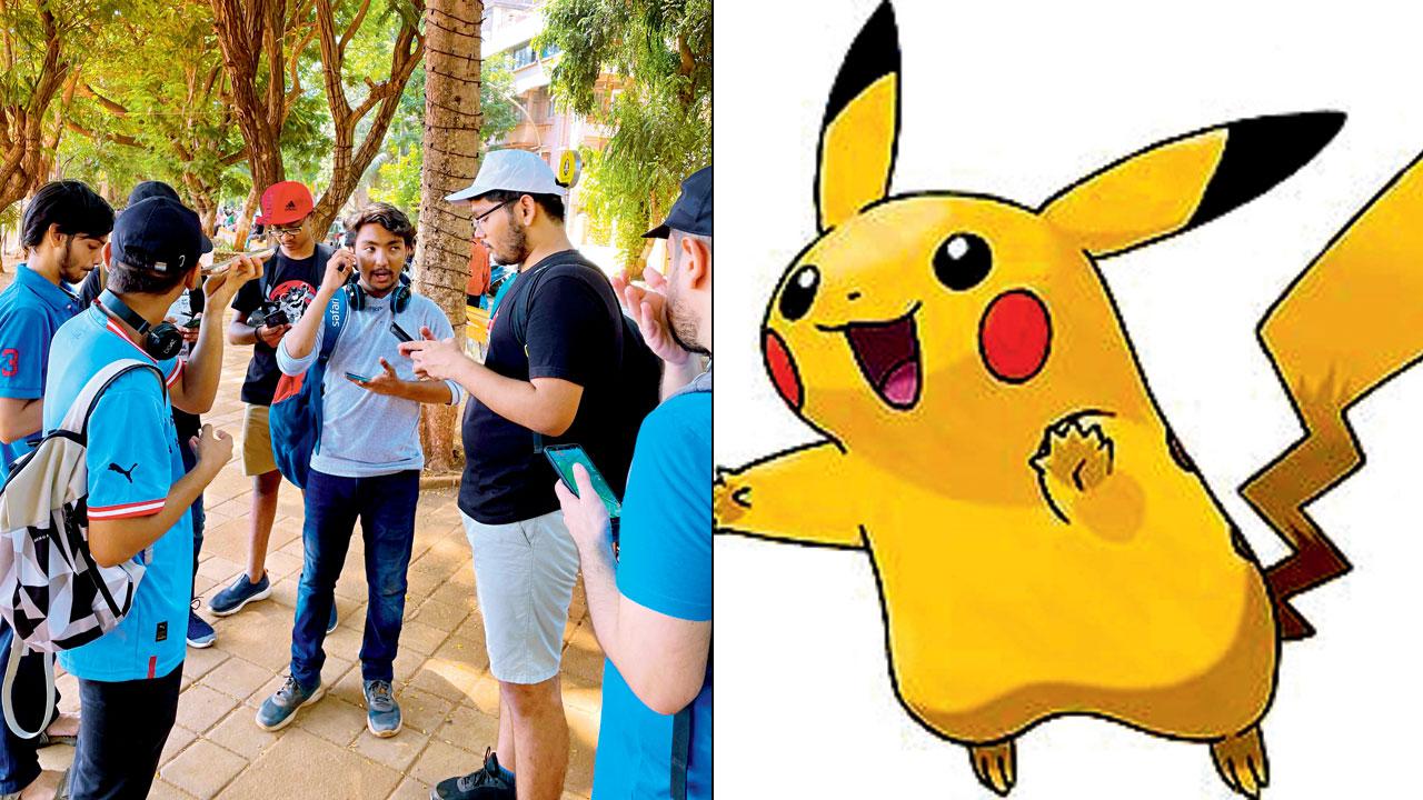 Participants at a Pokémon Go event earlier this year (right) Pikachu. PIC COURTESY/WIKIMEDIA COMMONS