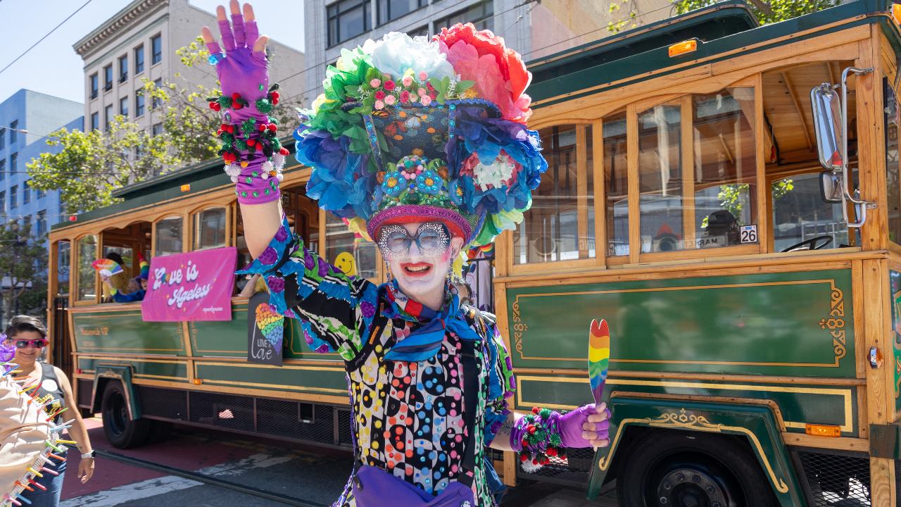Americans who are part of the LGBTQIA+ community as well as allies walk through the streets while attending the annual pride parade in San Francisco.