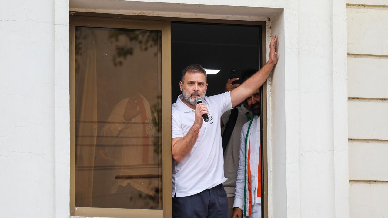 The Congress leader arrived in Ahmedabad earlier in the day to meet party workers and victims of the Rajkot Gaming Zone tragedy