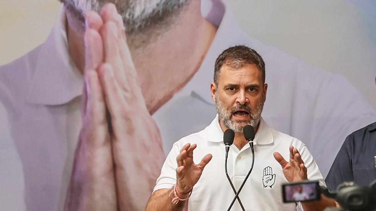 Members of the Bajrang Dal staged a protest against Rahul Gandhi's remarks pertaining to Hinduism during his speech in the Lok Sabha. The protesters were detained by the Gujarat Police