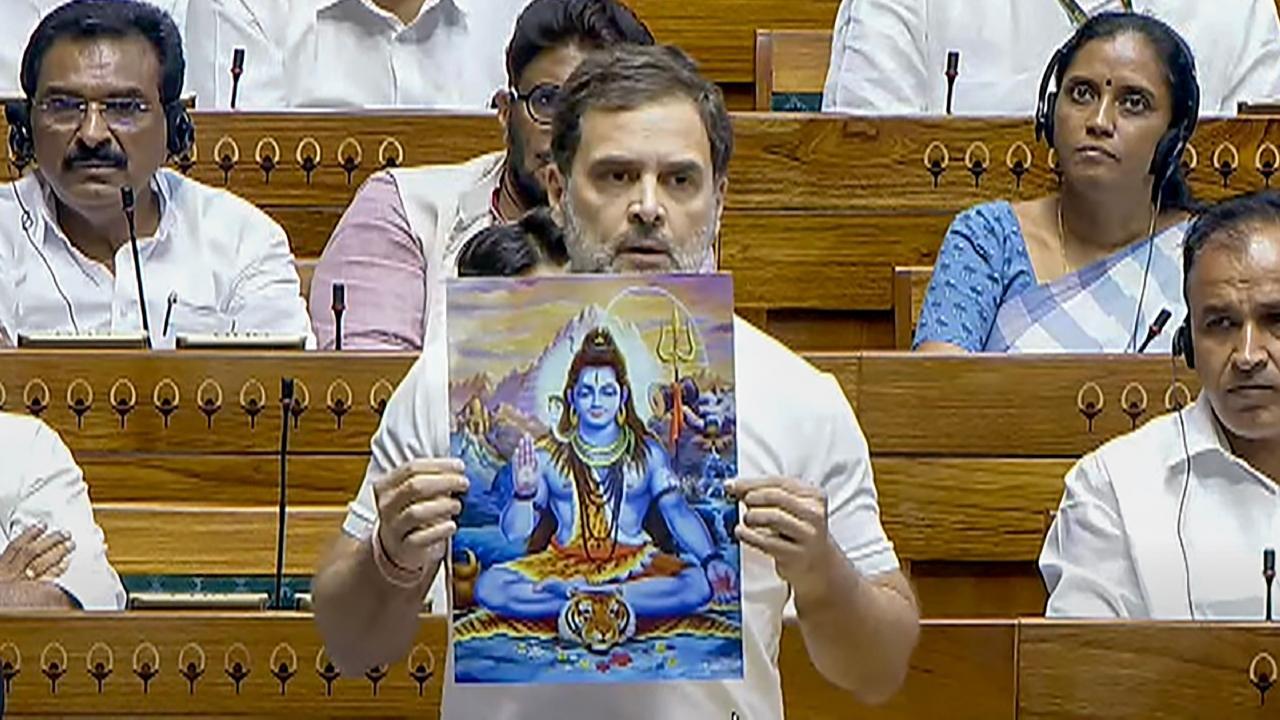 Leader of Opposition Rahul Gandhi took a swipe at the ruling BJP in the Lok Sabha on Monday, saying those who call themselves Hindus are engaged in 