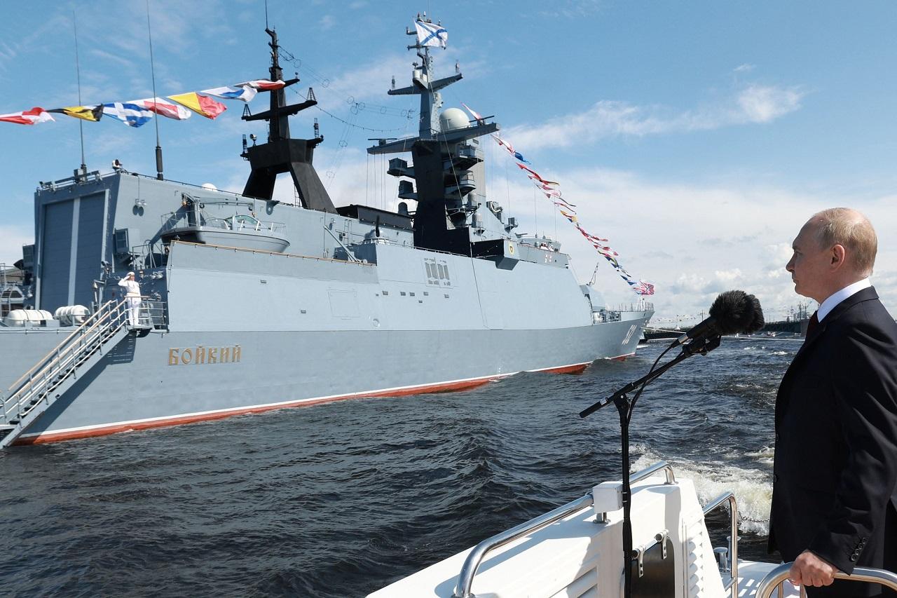 Putin, during his speech to sailors from Russia, China, Algeria and India to mark Russian Navy Day in the former imperial capital of St Petersburg, said the US risked triggering a 