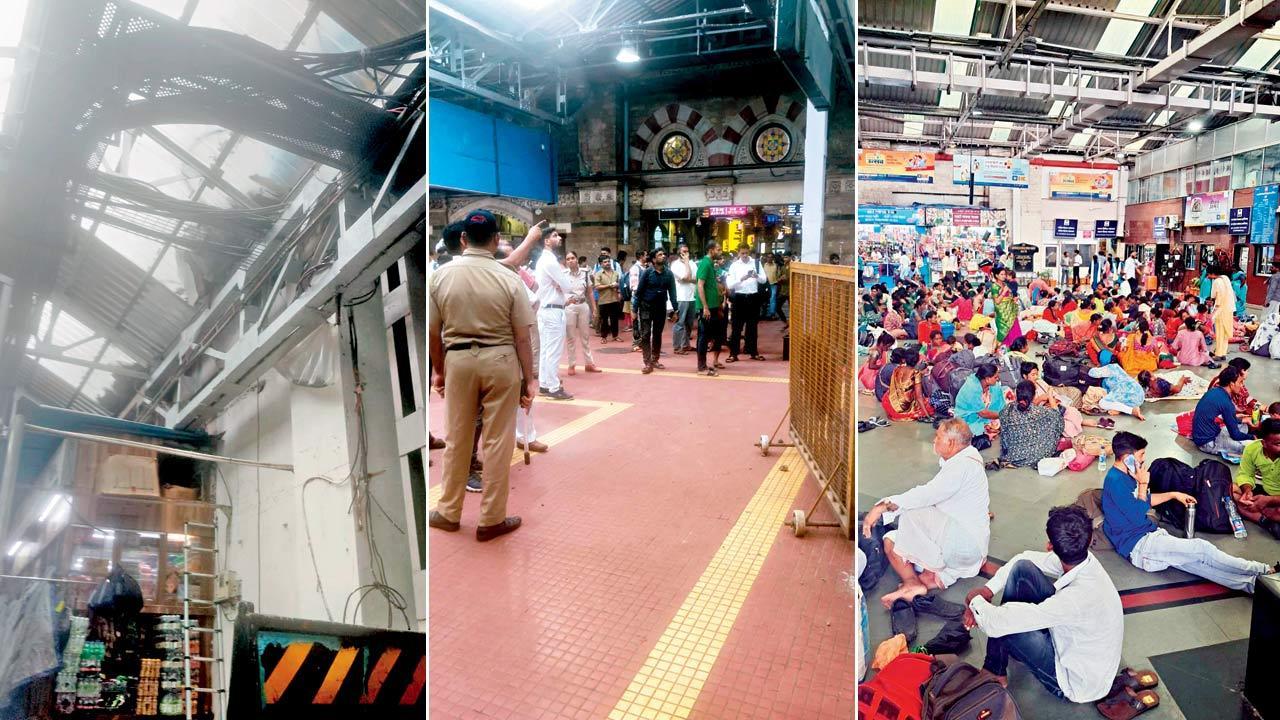 Mumbai: Roof collapse at CSMT, rail fracture, erratic services seen on CR