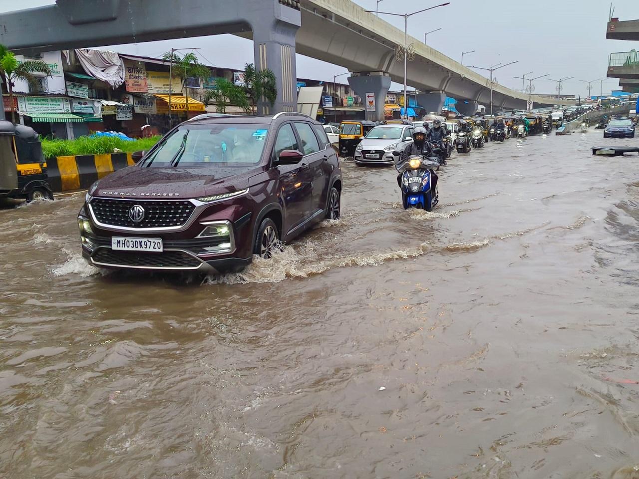 Due to incessant rains, the water level of Mithi river, which runs through the industrial hub of the city, rose to 2.5 metres, while its danger mark is 4.2 metres, an official said, adding that a high tide of 4.64 metres has been predicted in the Arabian Sea at 2.51 pm