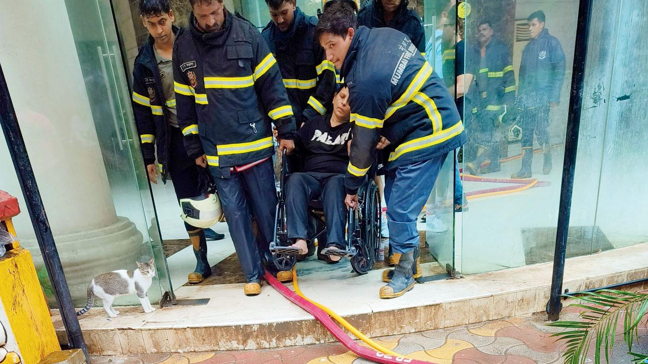 Firefighters carry out rescue efforts