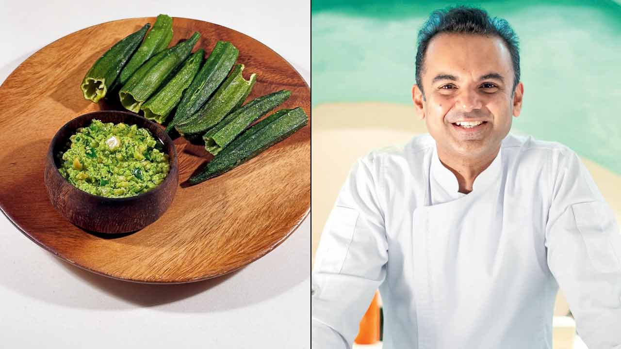 The okra for Avatara’s Okra thecha comes from a supplier in Dubai