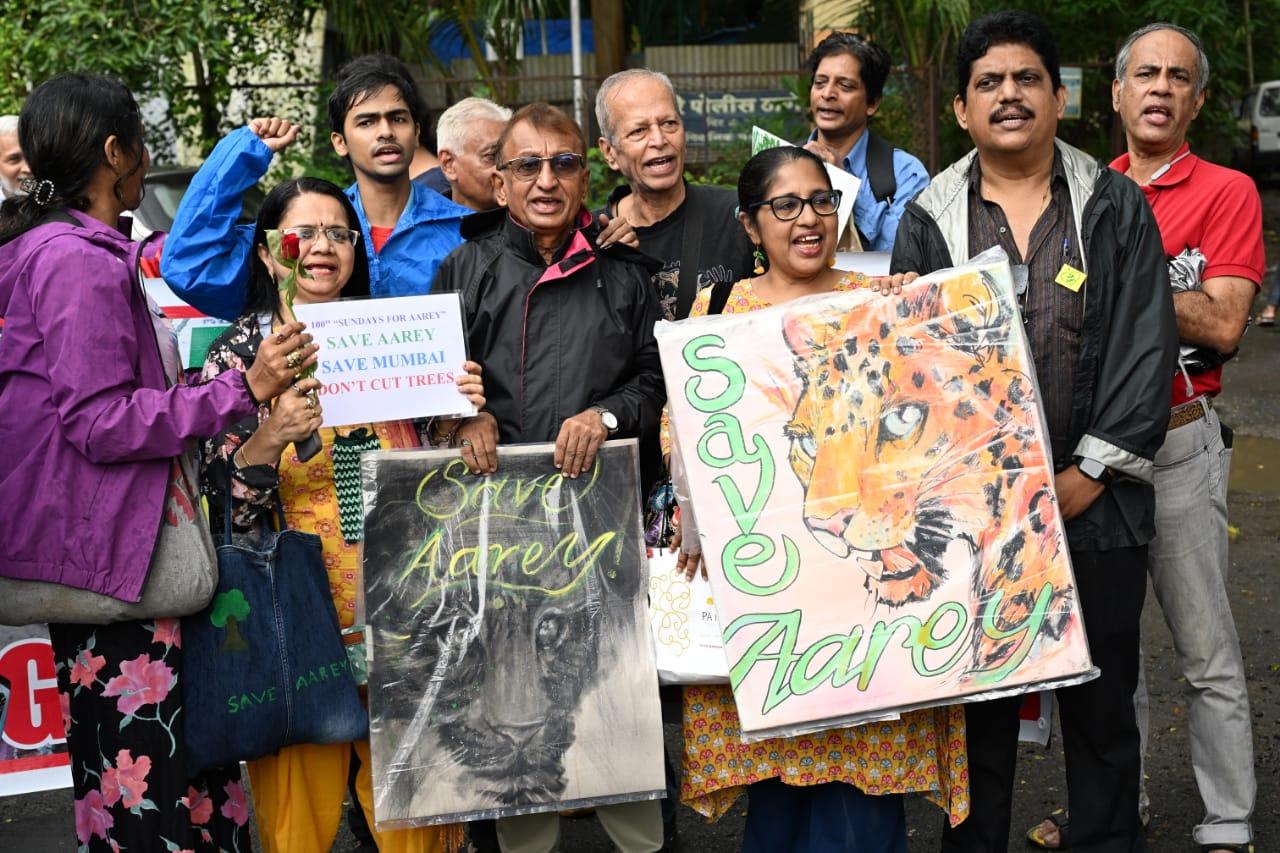 They protest to seek protection for one of the last surviving natural areas in the city