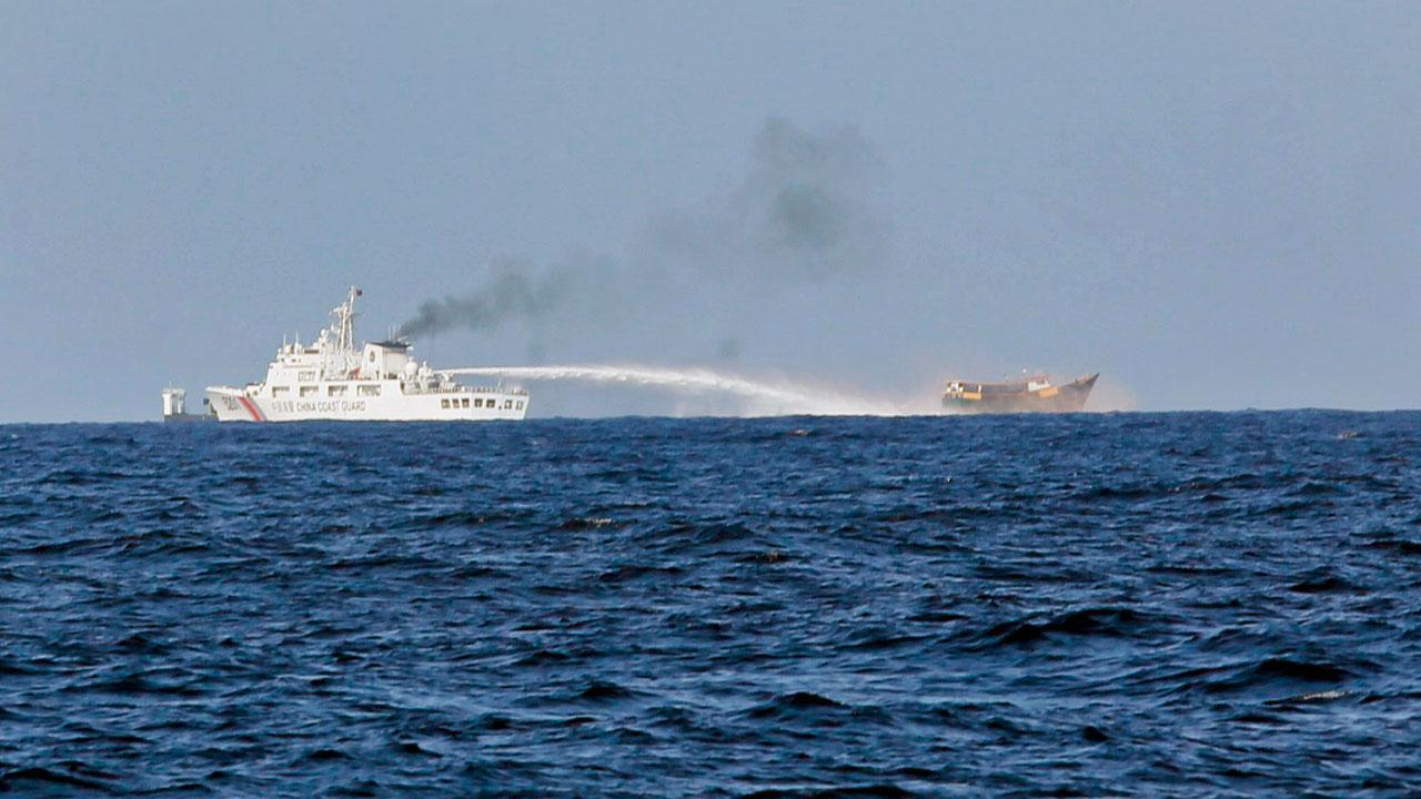 Philippine Navy peacefully sails to disputed shoal in South China Sea