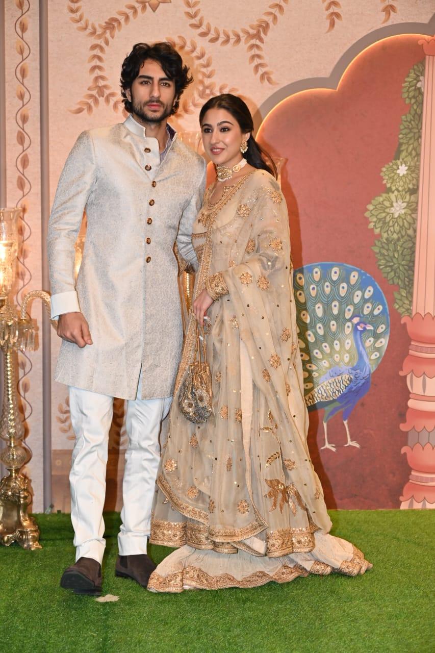 Uff, the junior Pataudi is giving and how! Ibrahim Ali Khan took our breath away in a sherwani at Anant and Radhika's Ashirwad ceremony