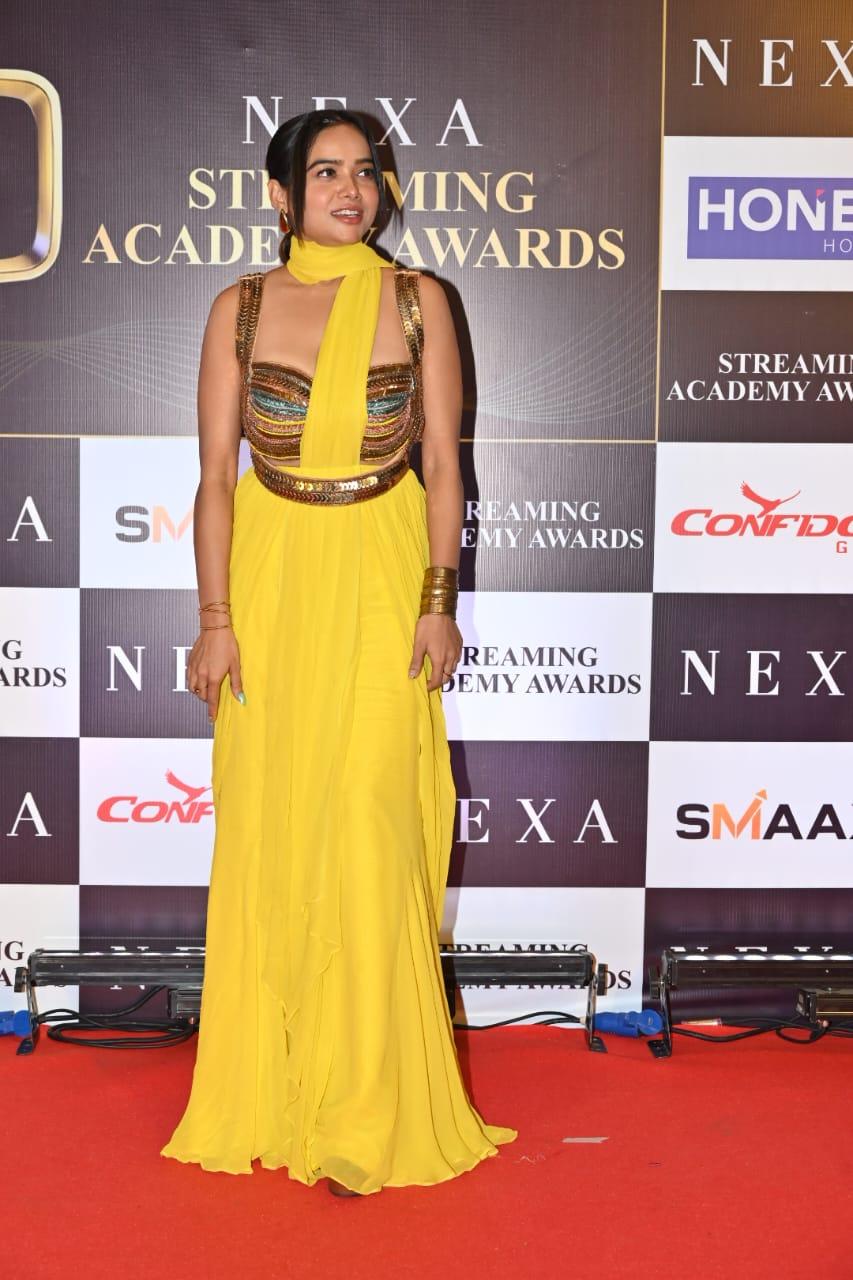 Bigg Boss OTT 2 winner Manisha Rani looked stunning in a yellow saree and paired it with multi-coloured blouse