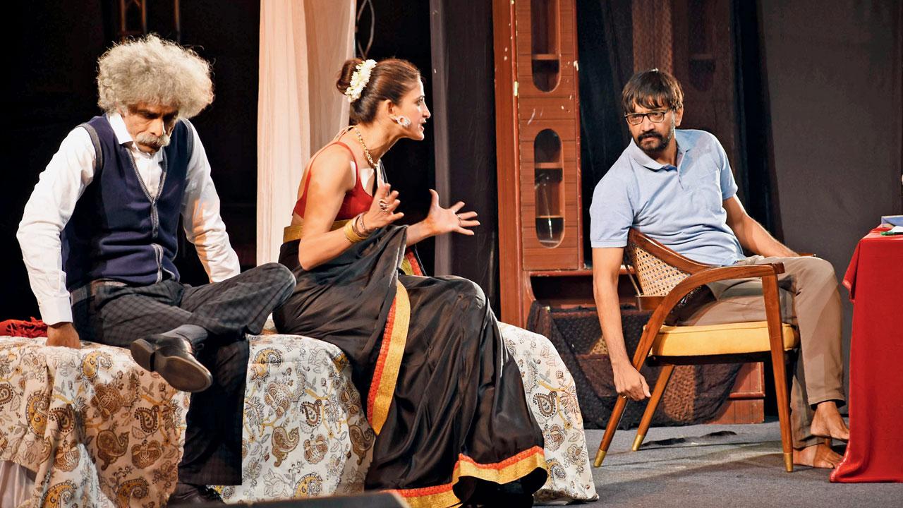 A moment from the troupe’s iconic play, Sir Sir Sarla