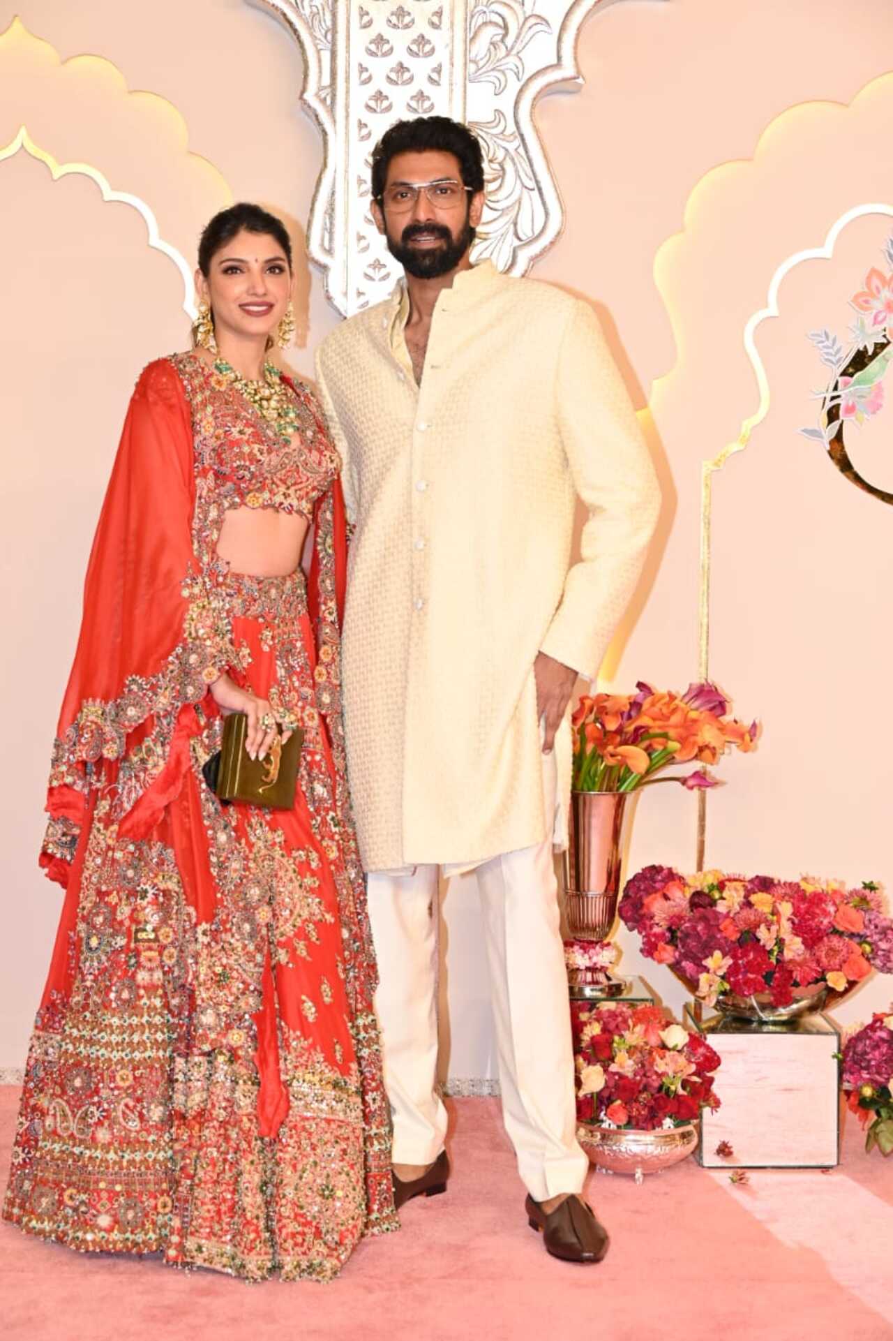 Rana Daggubati's wife wore a heavily decorated red lehenga at the wedding ceremony, and it was a perfect fit for the night