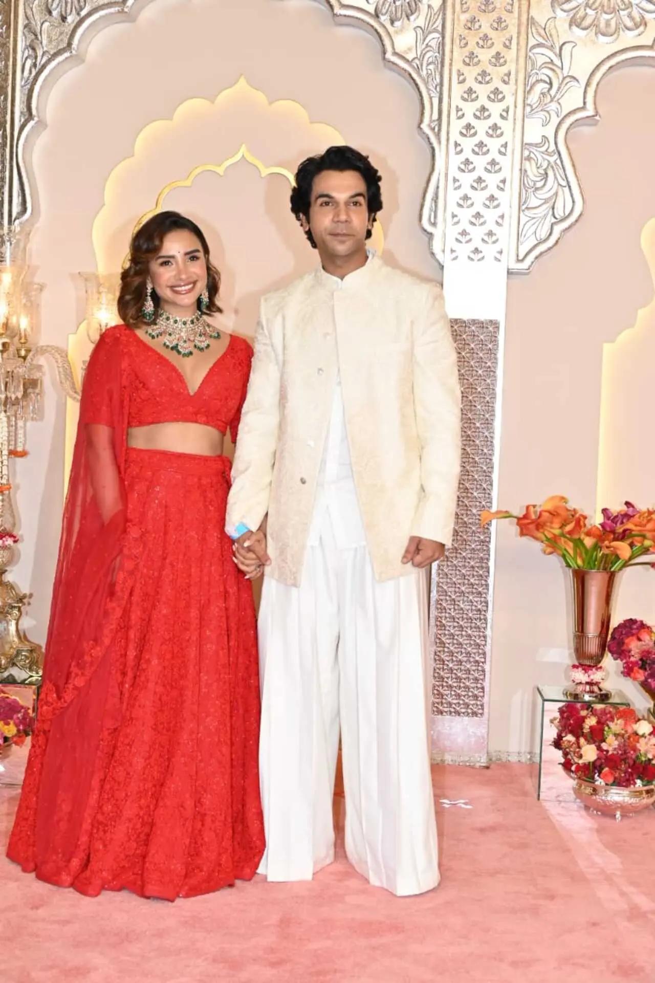 Last but definitely not least was Patralekhaa, who aced her look in a red-on-red outfit. She paired her V-neck crop top with a long skirt and intricate jewellery