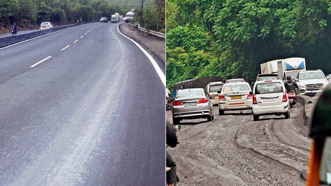 Thane road ‘disappears’ weeks after being repaired