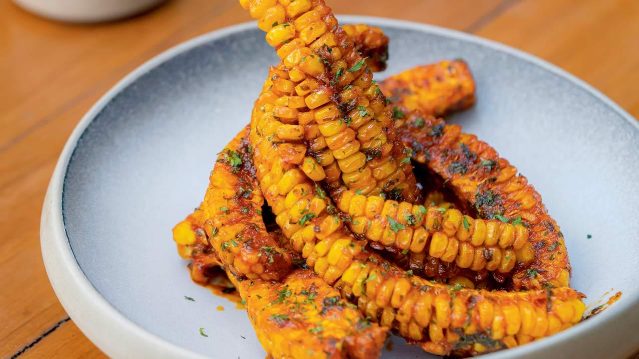 Sriracha butter corn ribs