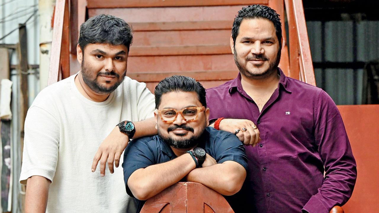 (From left) Tushar Joshi, Abhishek Mukherjee and Sarvesh Singh