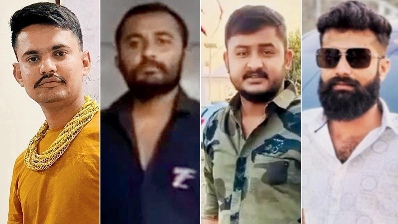 (From left) Balwant Sinh Jadeja, Ashok Sinh Jadeja, Shivubha Gadhvi and Imran Rauma, members of sand mafia in Kutch district