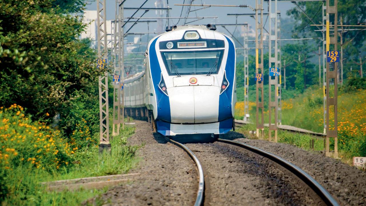 The Solapur-Mumbai Vande Bharat Express heading towards Mumbai, near Pune. Representation pic