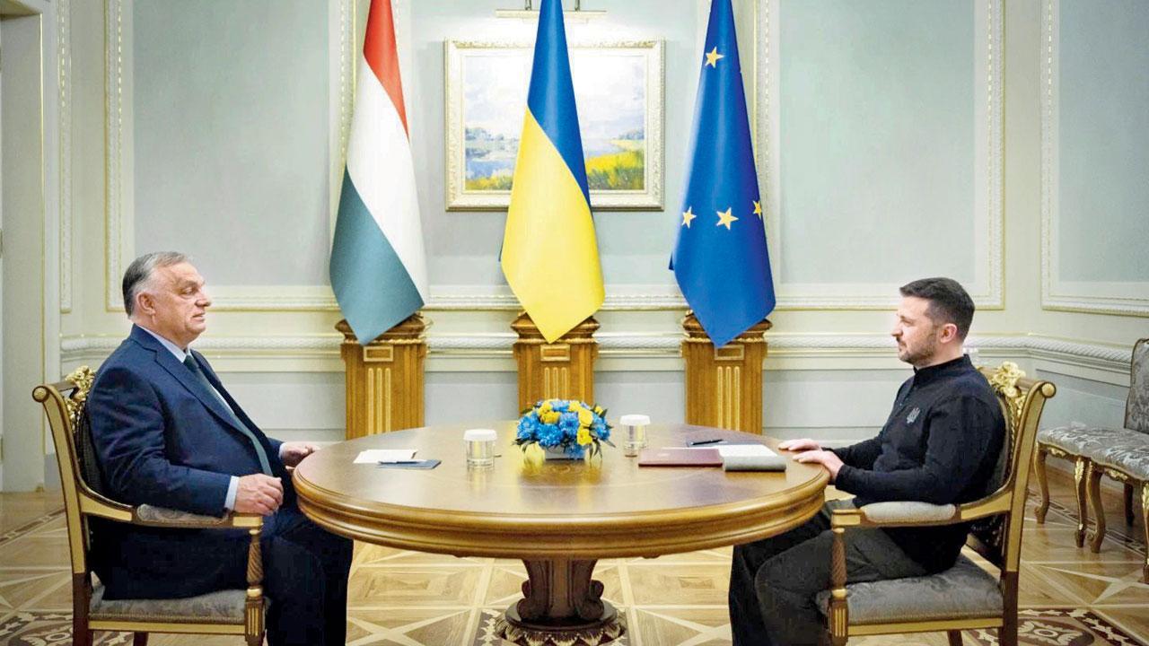 Hungary’s leader in Ukraine to hold talks with Zelensky