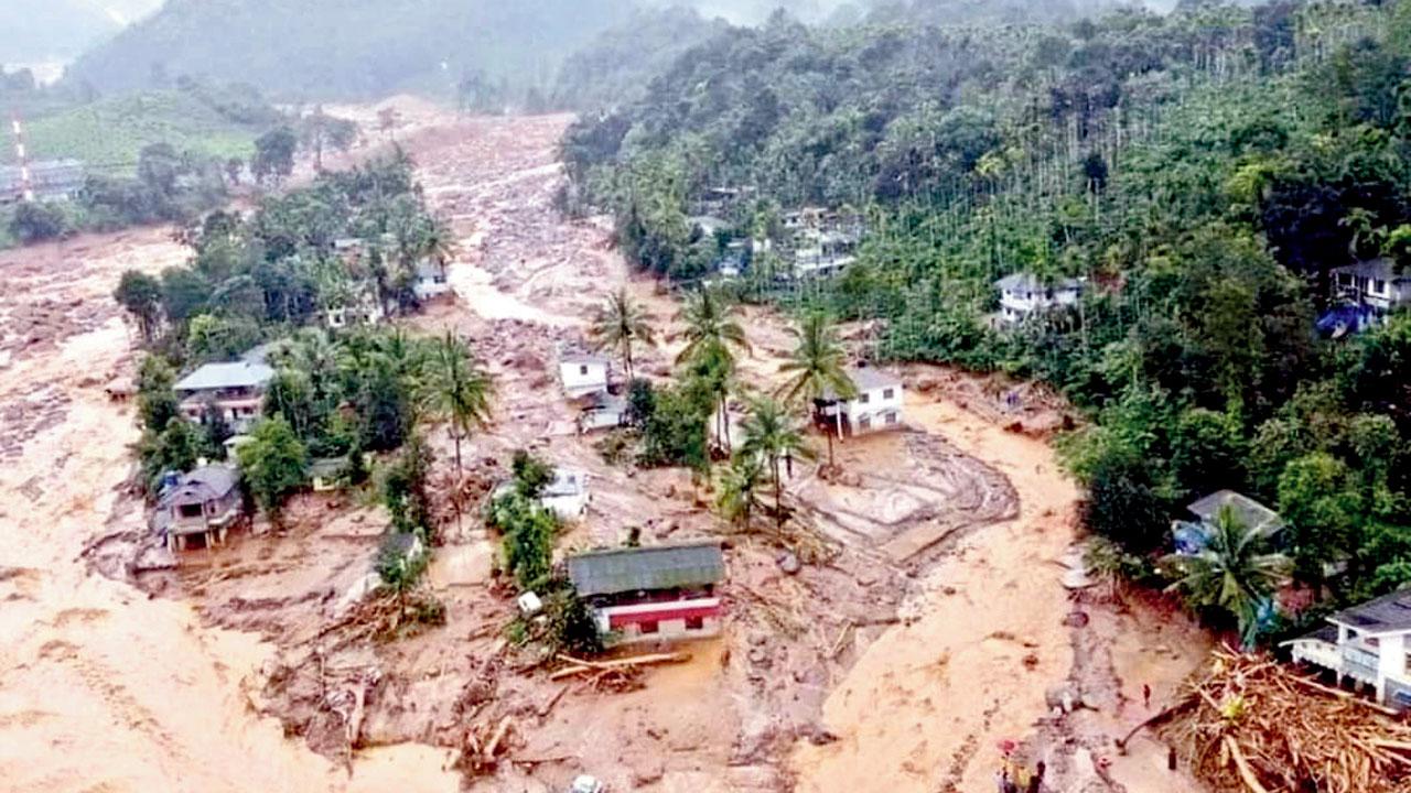 Damage caused by the landslide
