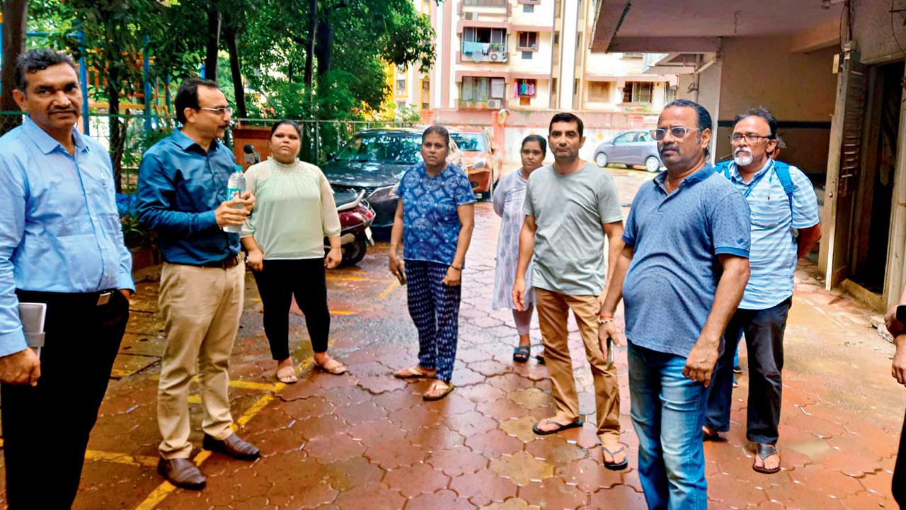 BMC officials visited Bhoomi Park Complex in Malad West to collect water samples
