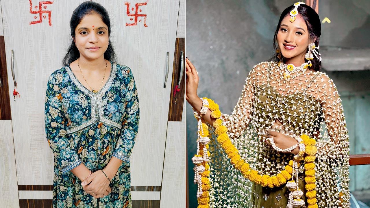 Rajeshri Pati; (right) A tagar dupatta with marigold