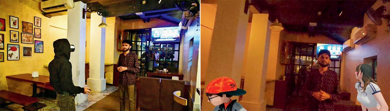 The virtual characters, aka dirrogates, appear in the space next to individuals at the venue. Pics/Shadab Khan