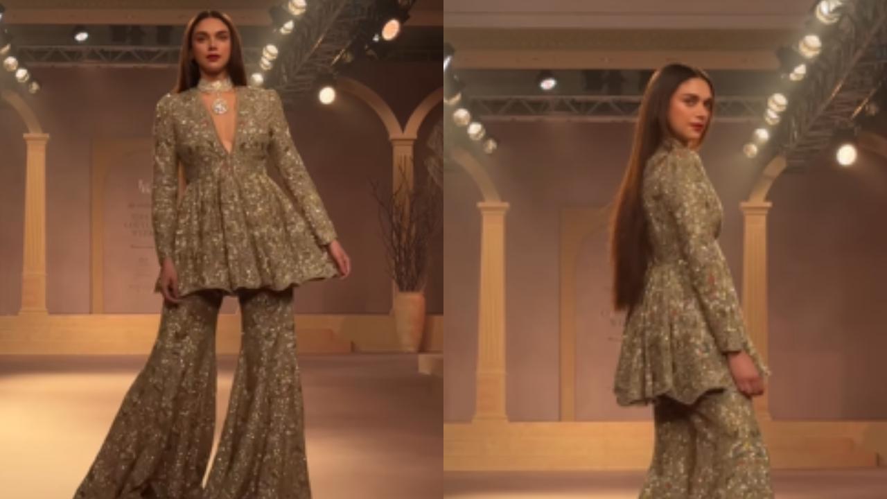 Bibbojaan is back! Aditi Rao Hydari is a complete stunner in Jayanti Reddy's nawabi collection at India Couture Week