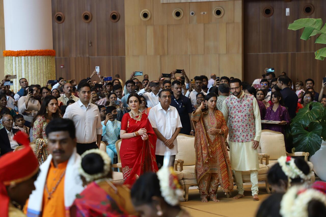 The mass wedding ceremony was graced by Akash Ambani, Shloka Mehta, Isha Ambani and Anand Piramal as well
