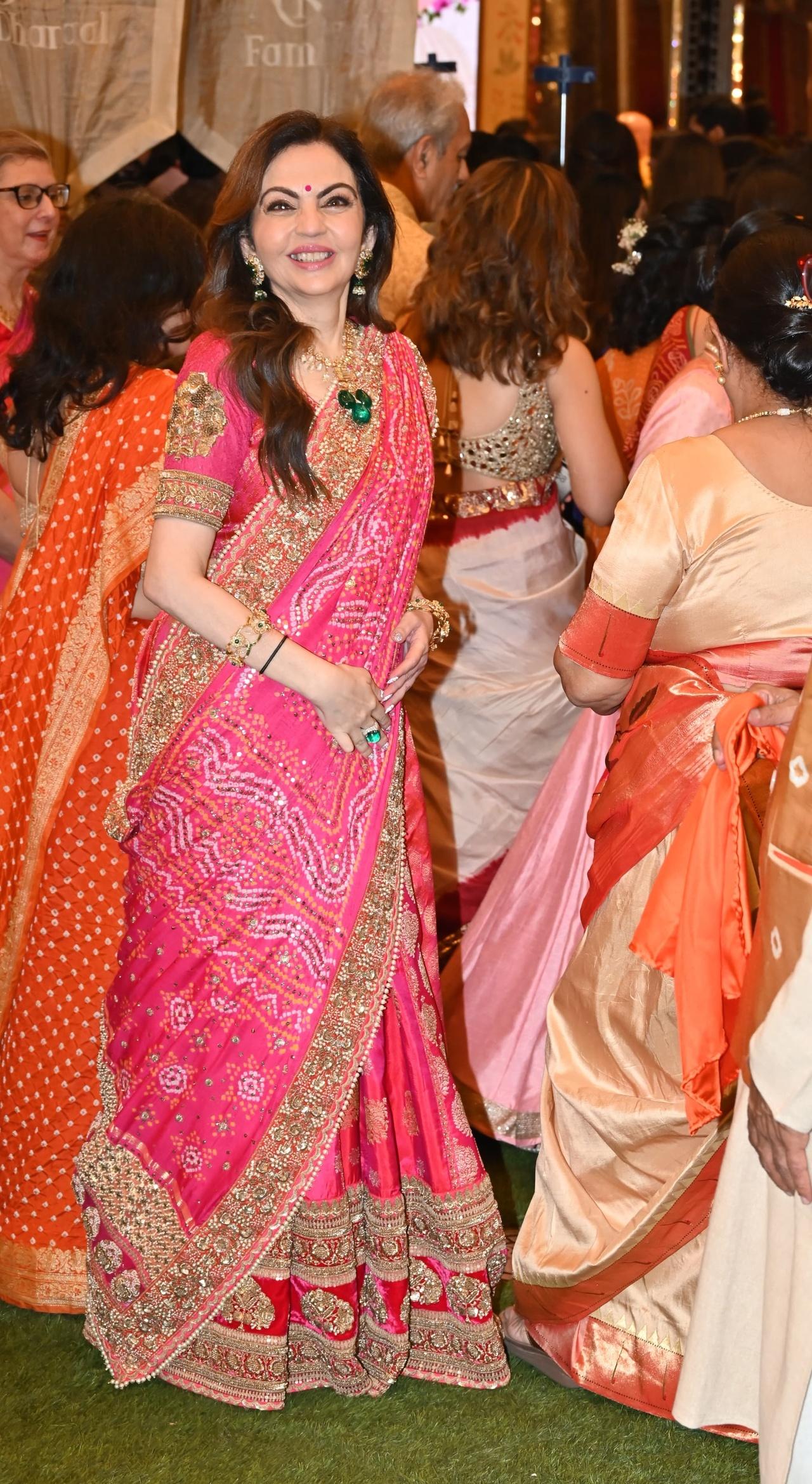 Reliance Foundation founder and chairman Nita Ambani was the prettiest mother-in-law in a vibrant pink lehenga. 