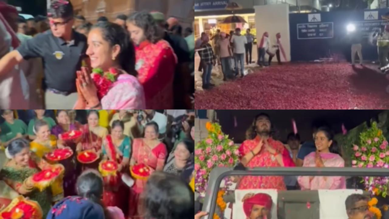 Red carpet made of real flowers to welcome newlyweds Anant and Radhika Ambani in Jamnagar