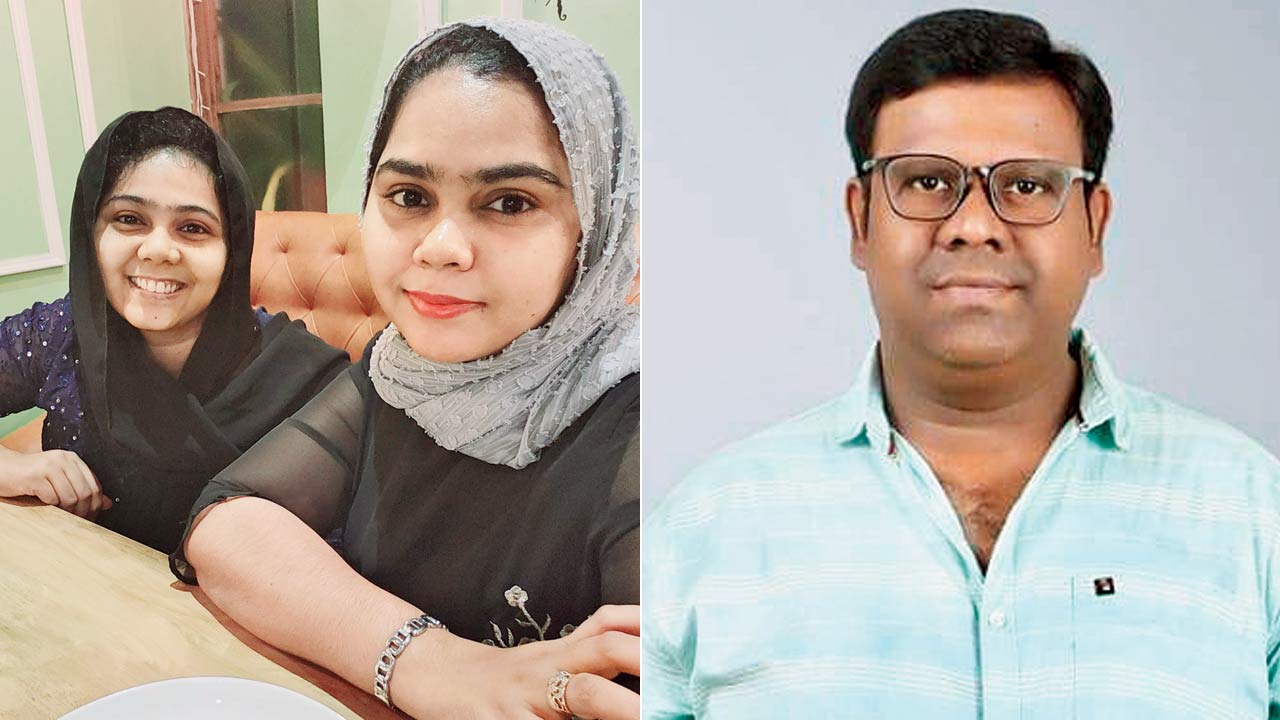 Shahul Hameed’s daughters, Firosha and Fathima; (right) Praveen Raj, brother of Bamba  Bakya 