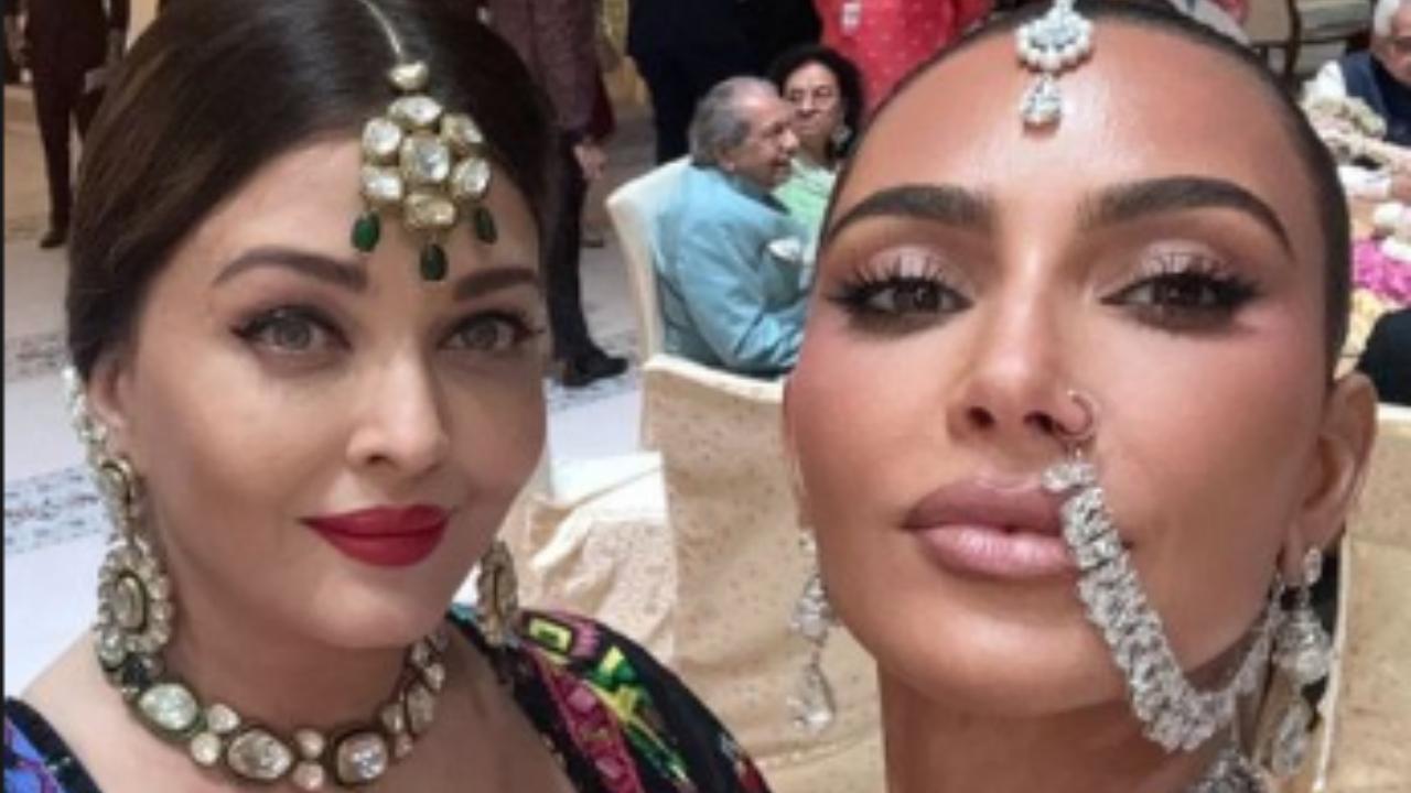 Kim Kardashian refers to Aishwarya Rai Bachchan as 'Queen', clicks a selfie at Anant Ambani-Radhika Merchant wedding