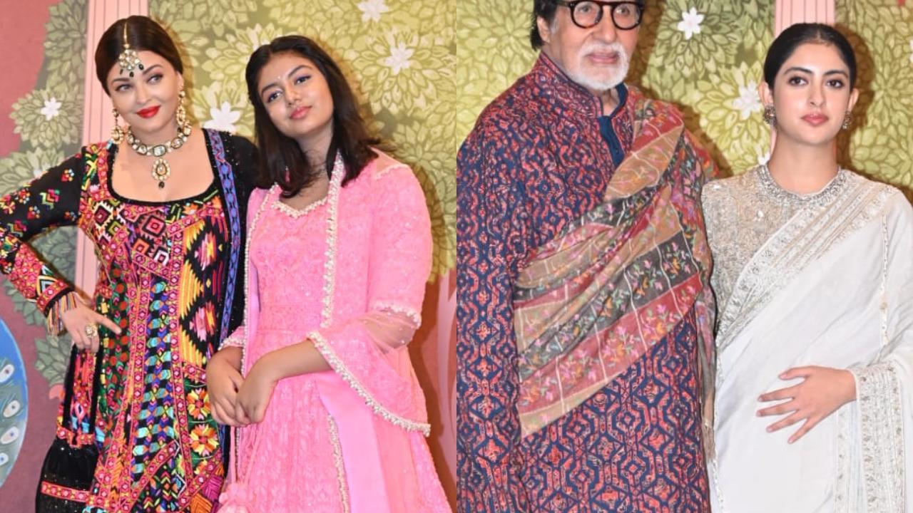 Aishwarya Rai and Aaradhya arrive alone at Anant-Radhika's Shubh Aashirwad ceremony, Big B poses separately