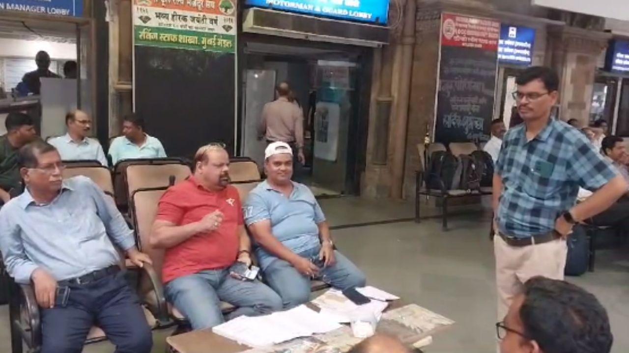 Some of the motormen were spotted carrying out their daily tasks in the CSMT's main hall amid the little crowd of commuters.