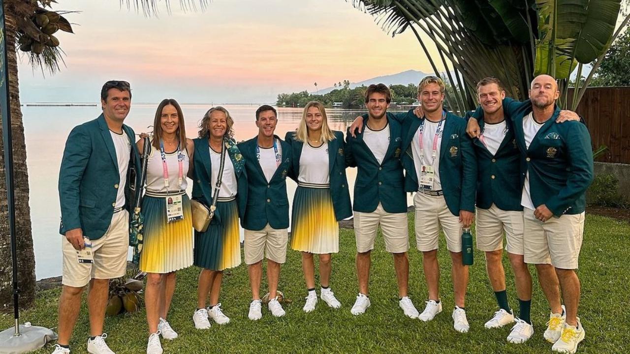 Australia
Team Australia is donning fits designed by Sportscraft. The uniform features the national colours of gold and green. Each blazer is lined with the names of the nation's Olympic champions. (Pic: Instagram/@ausolympicteam)