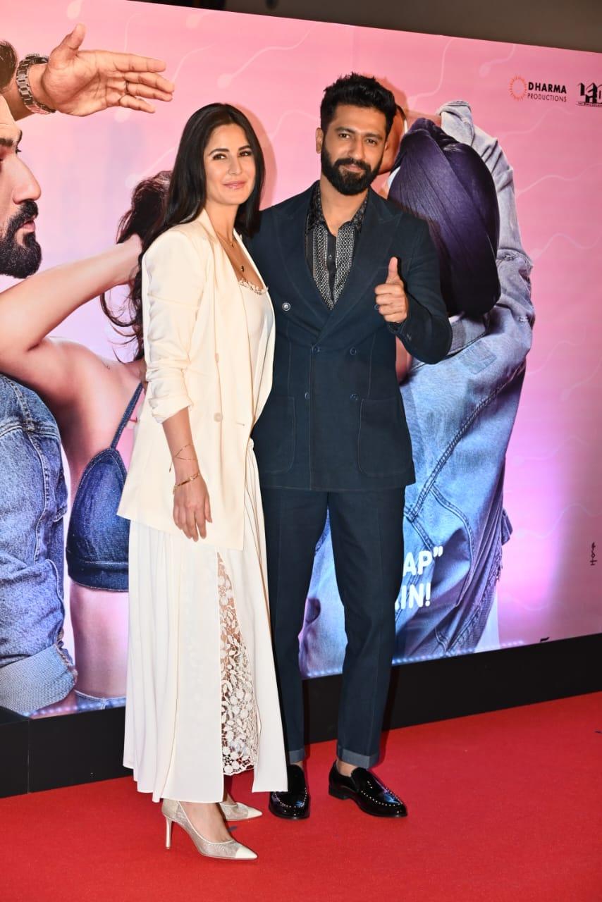 The Bollywood couple were all smiles as they posed for the cameras