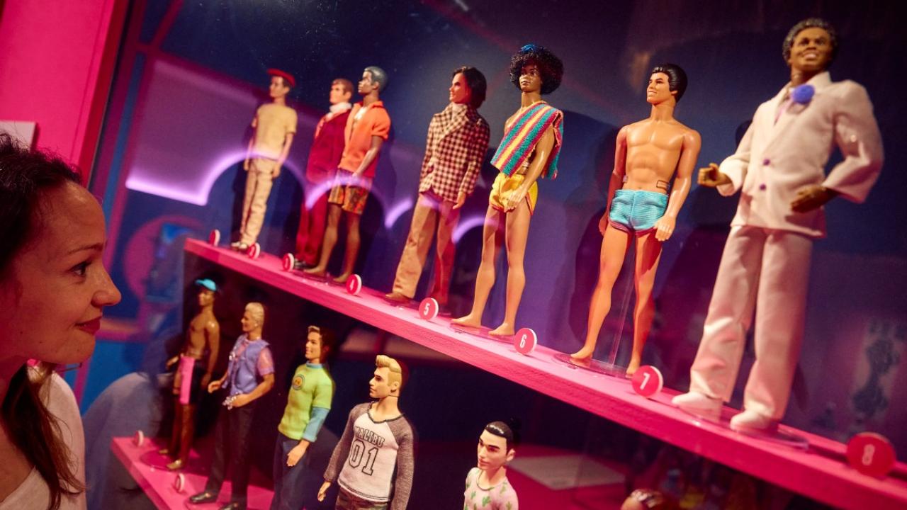 Ken dolls displayed during the 