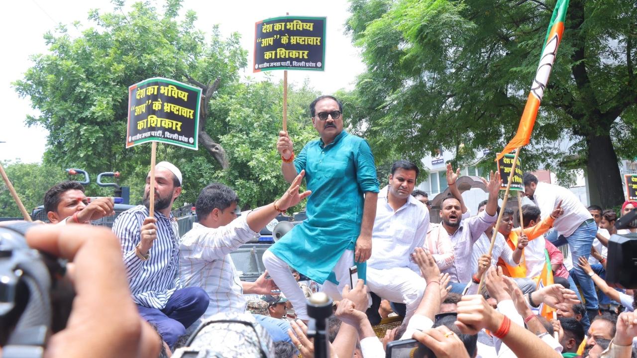 They demanded resignation of the Arvind Kejriwal government as Delhi BJP chief Virendra Sachdeva termed the deaths of three civil services aspirants at a coaching centre a 