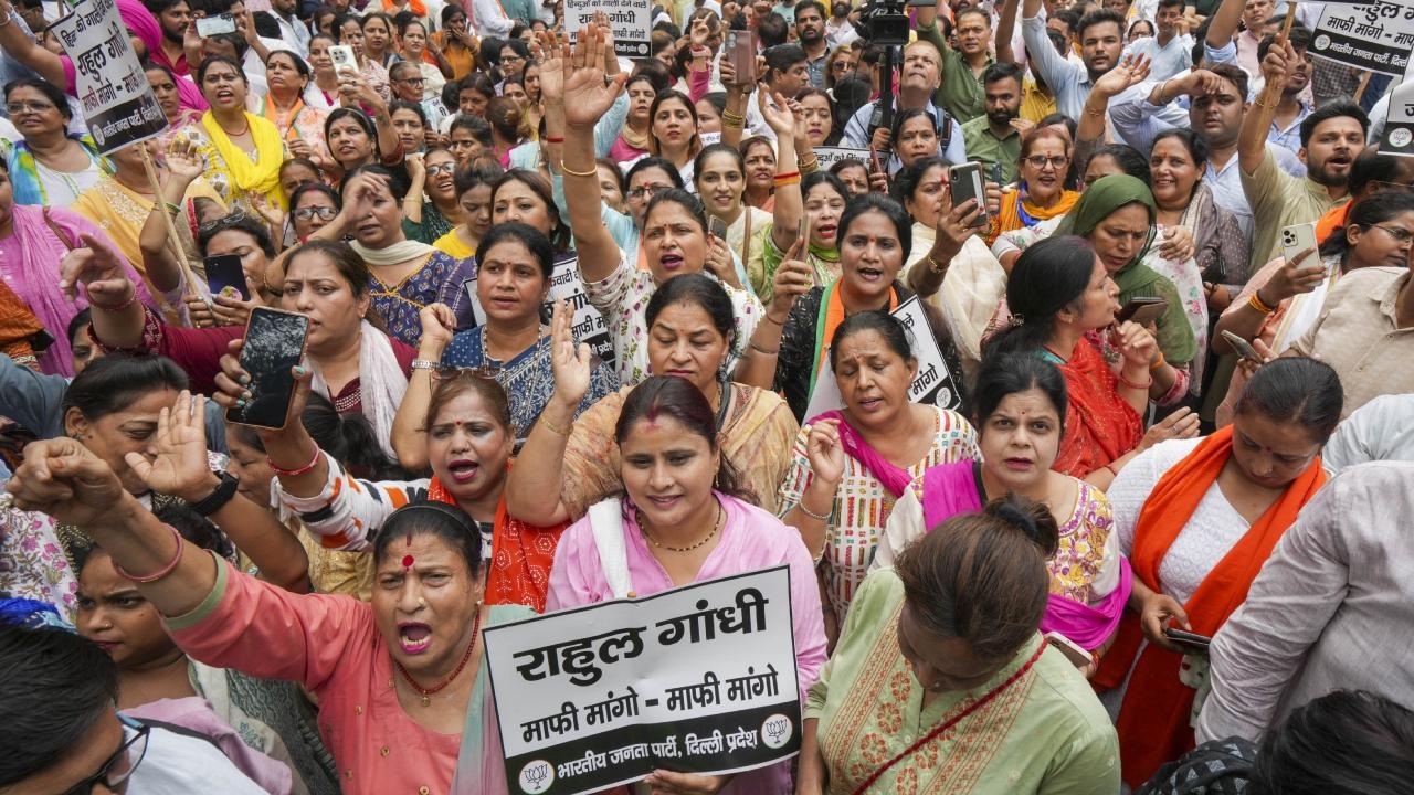 Gandhi triggered a row when he said those who call themselves Hindus are engaged in 