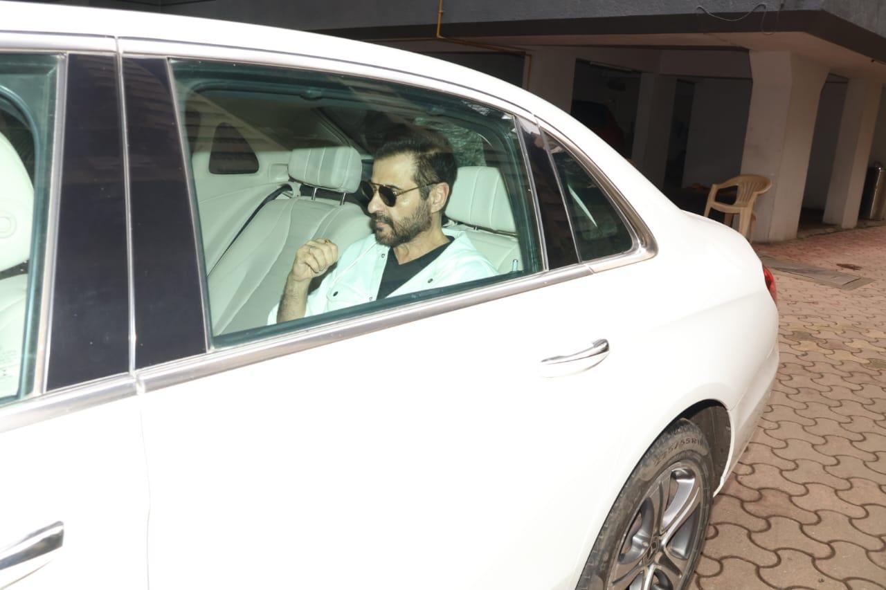 Sanjay Kapoor was snapped coming out of Menaka Irani's house. (Pic/Yogen Shah)