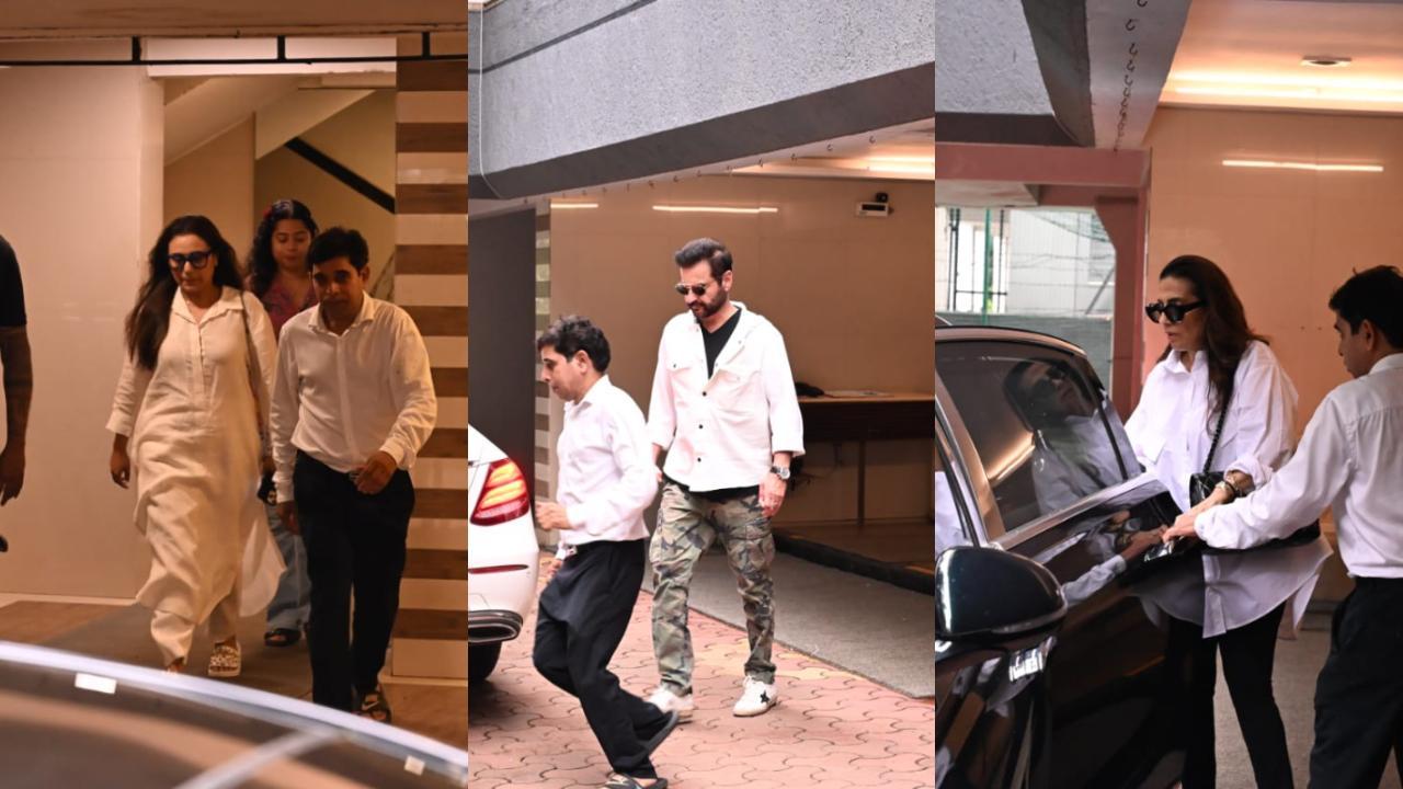 Rani Mukerji, Sanjay Kapoor, and others reach Menaka Irani's house
