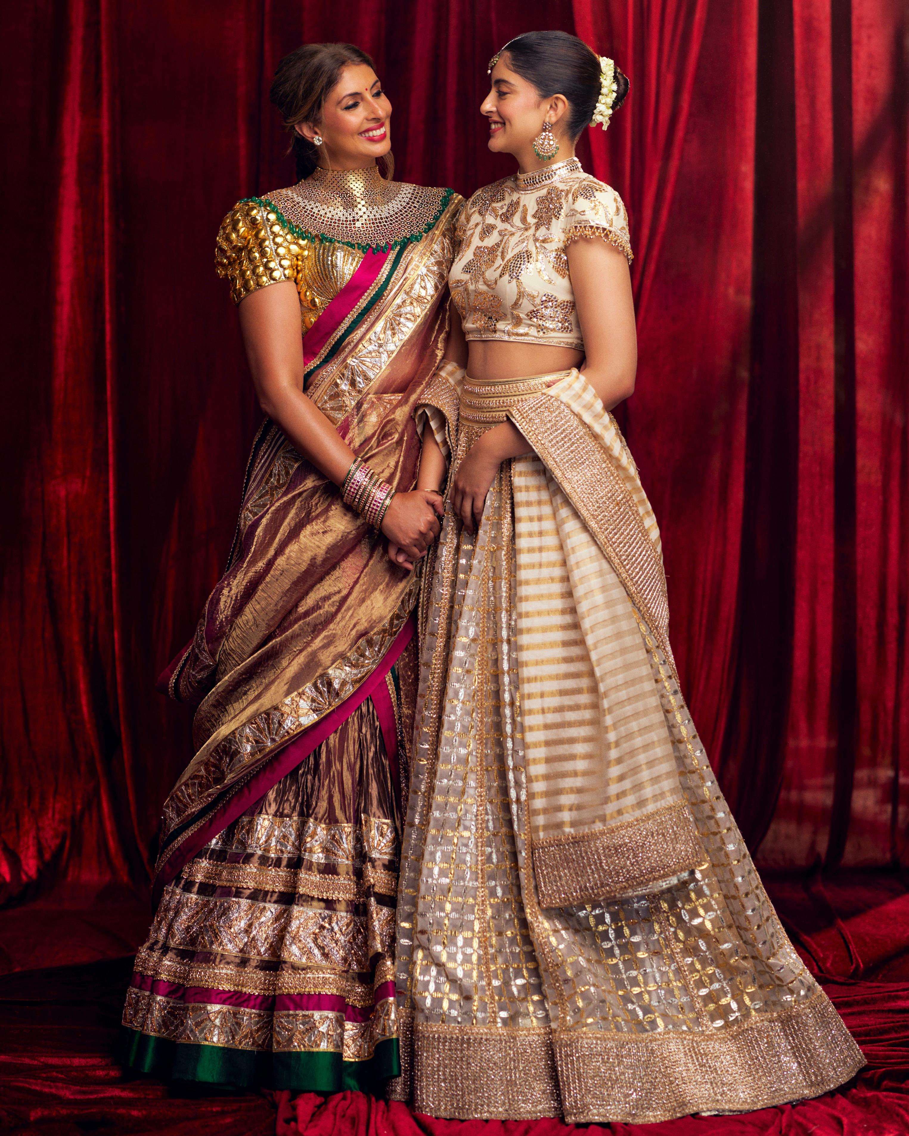  Navya looked graceful in a traditional tissue dupatta paired with an embroidered blouse.