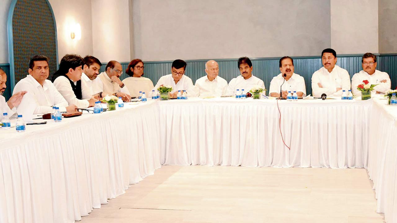 Senior Congress leaders at the meeting on Friday. Pic/X