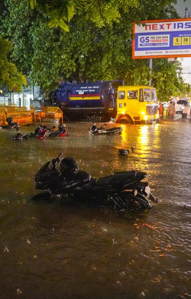 At least 10 flights that were to land at the Delhi airport were diverted on Wednesday evening due to heavy rains in the national capital