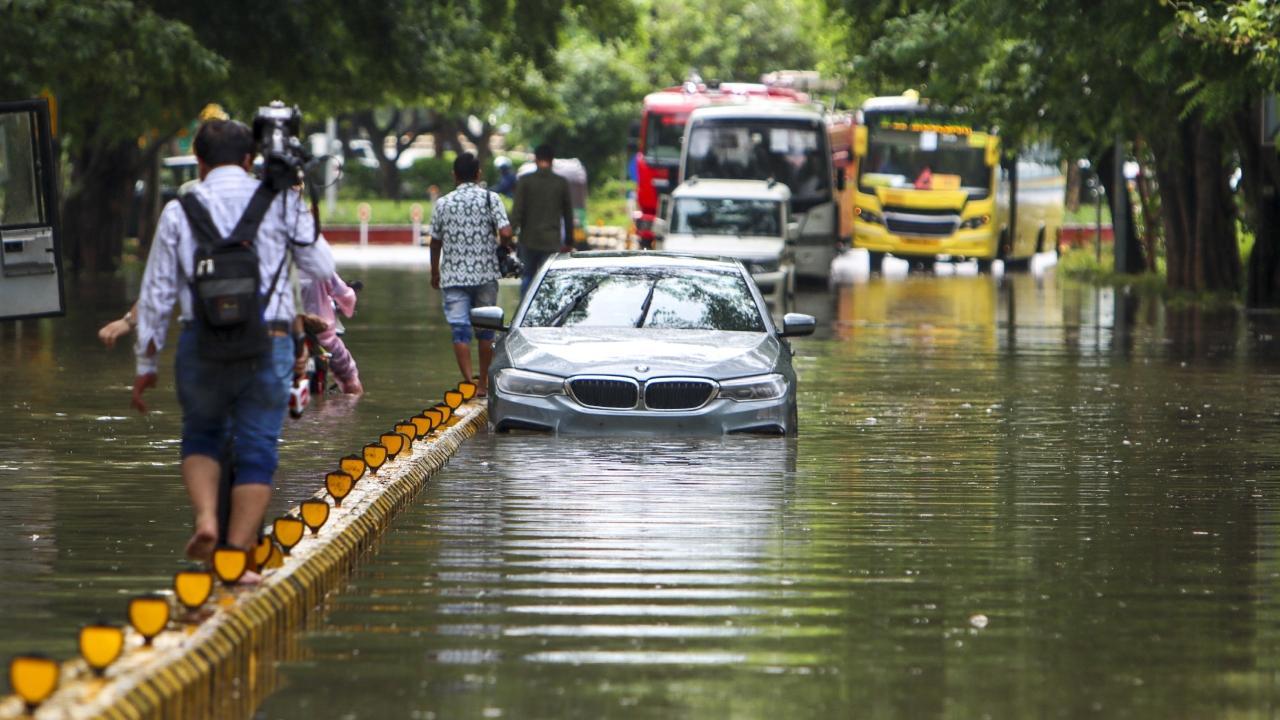 IN PHOTOS: Waterlogging and traffic snarls in Delhi as rain lashes parts of city