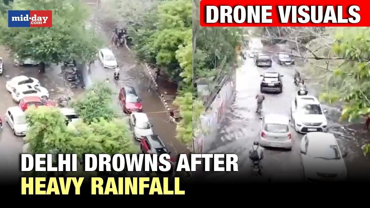 Delhi Rains: Drone camera captures severe waterlogging in Delhi